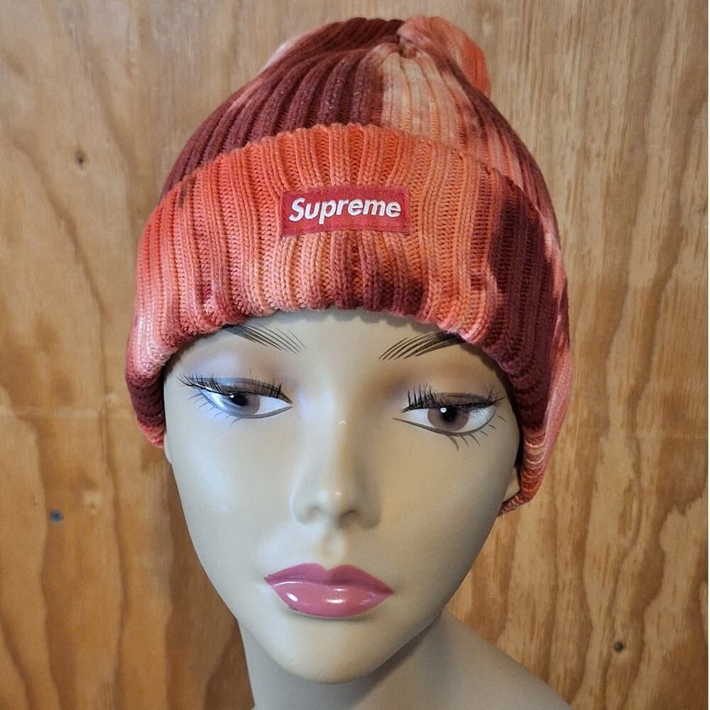 Supreme Overdyed Beanie UNISEX OSFM Red Tie Dye 100% Cotton Streetwear Winter